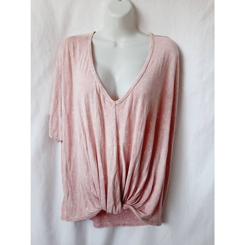 Abree oversized v neck super soft pink sz small blouse